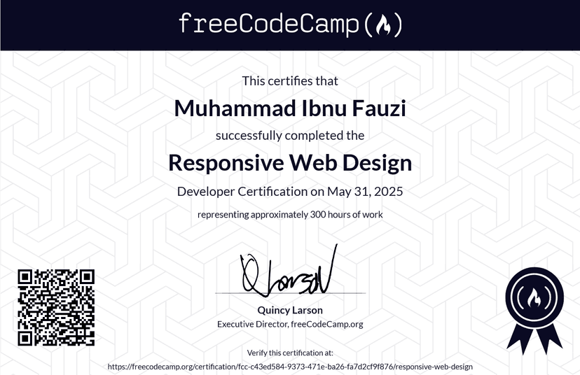 freeCodeCamp: Responsive Web Design Certificate